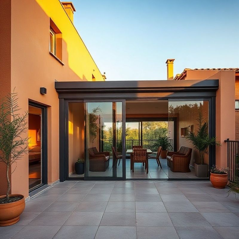 Cerramiento de terraza con estructura de aluminio en Beniaján